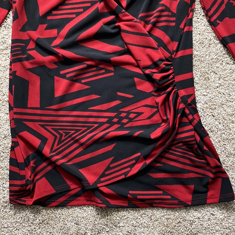 Red and black Karen Kane blouse - Picture 5 of 5